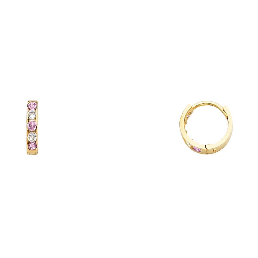14KY CZ Huggies Earrings (ER240)