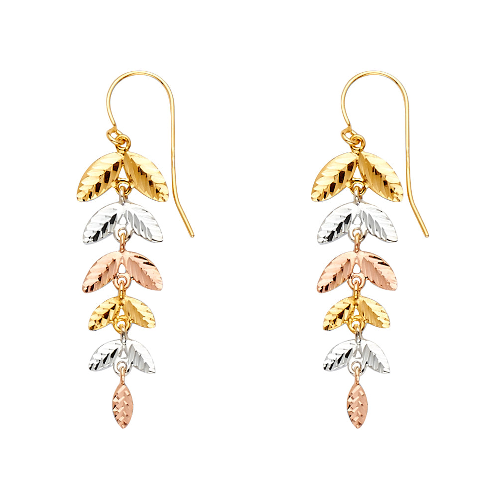 14K 3C Dangling Earrings