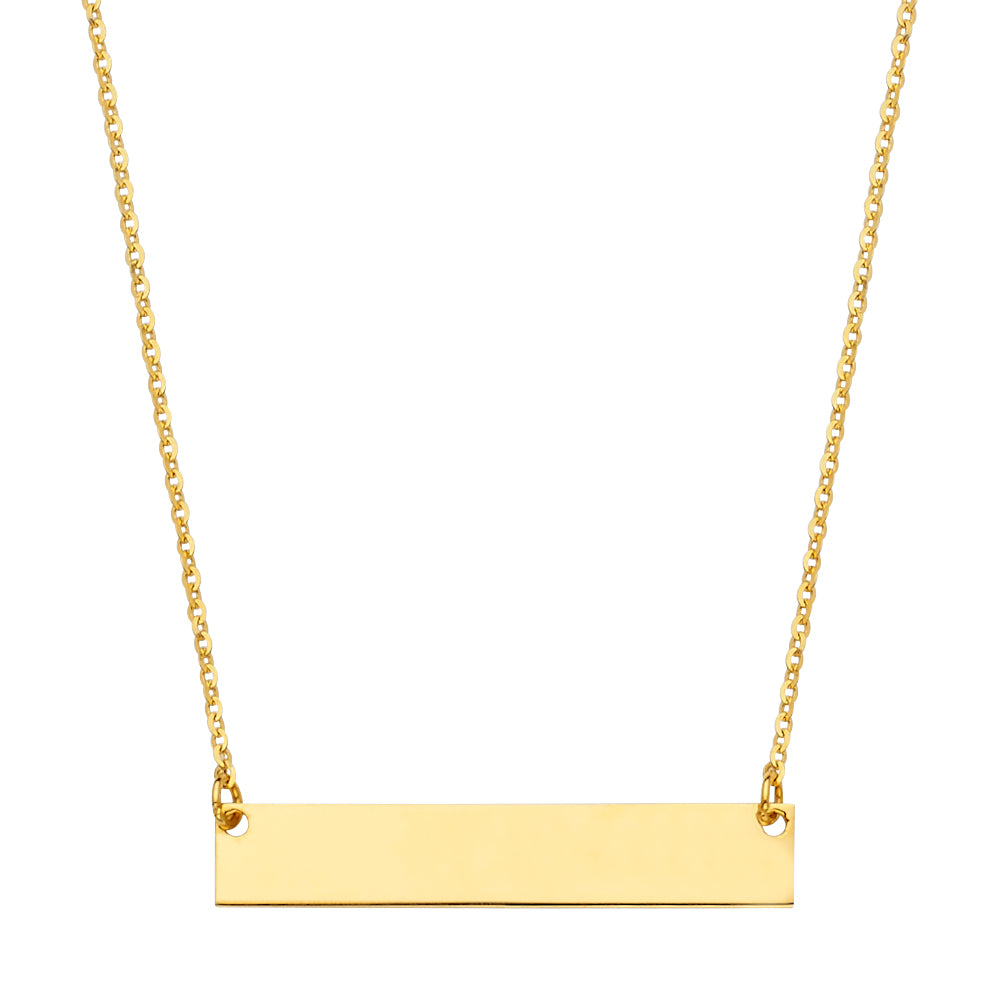 14K Plain ID Necklace