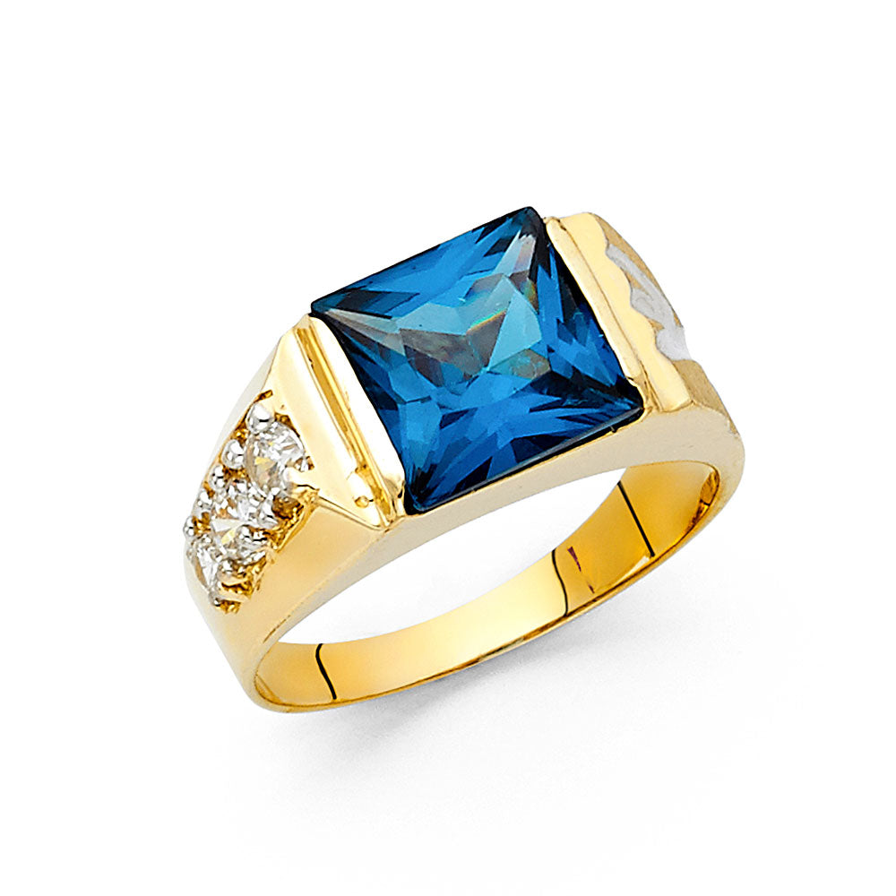 14KY CZ Men's Ring
