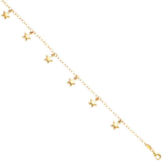 14KY Hanging Star Bracelet & Anklet