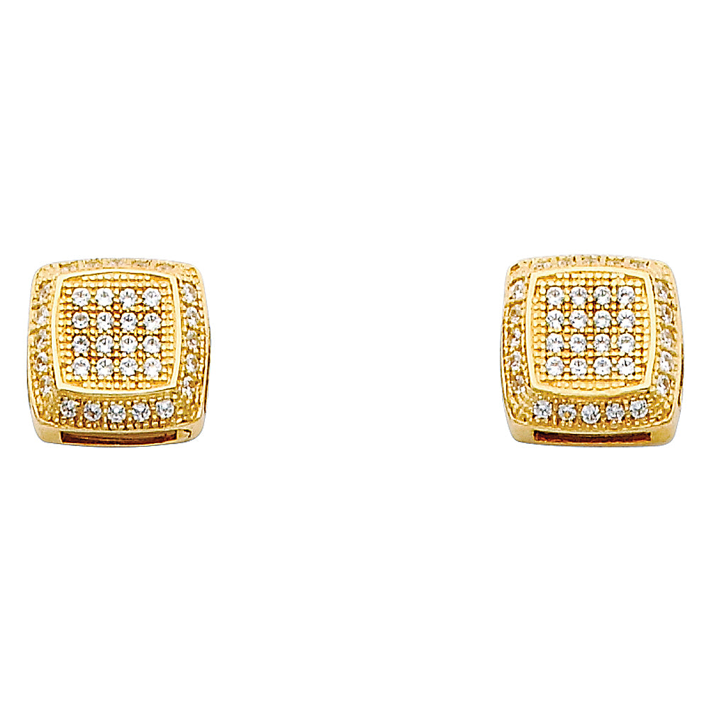 14KY Square CZ Earrings