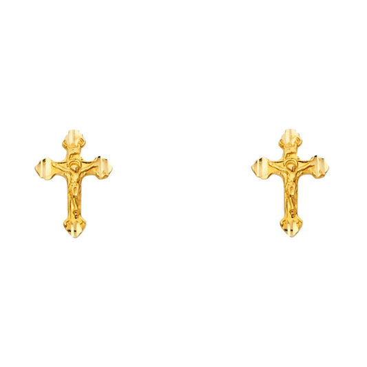 14KY Small Cross Post Earrings