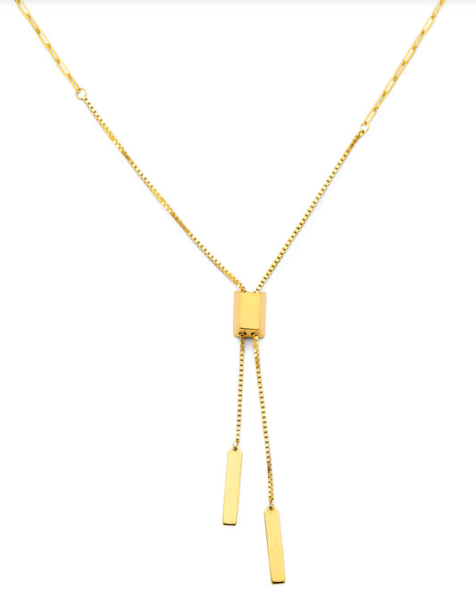 14KY Adjustable Bar Necklace
