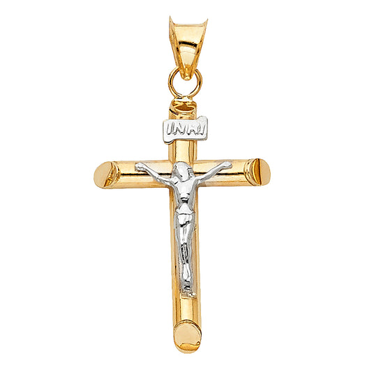 14K 2T Hollow Polish Crucufix (15X35mm)