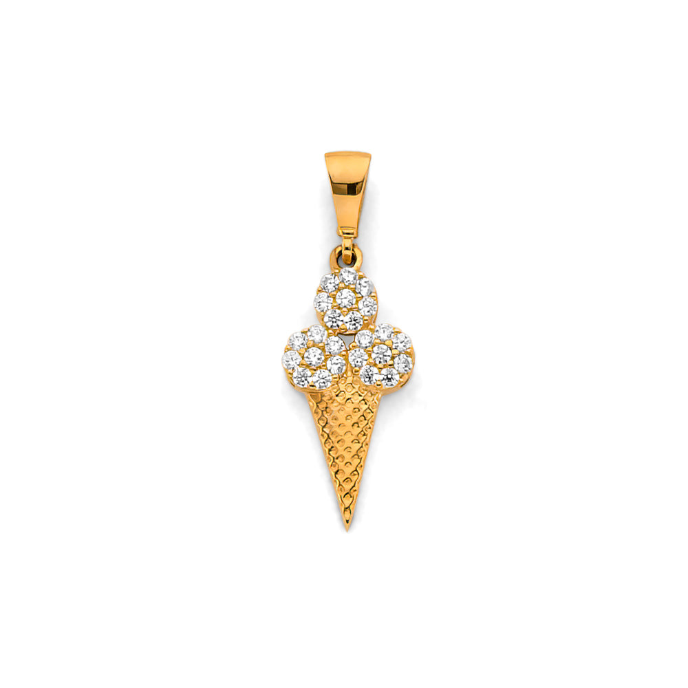 14KY CZ Ice Cream Pendant